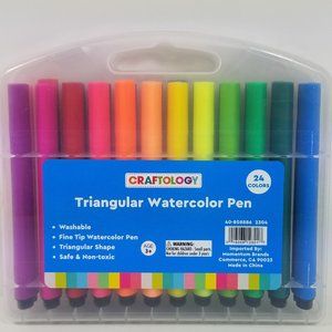 Triangular watercolor pens washable 24 pack